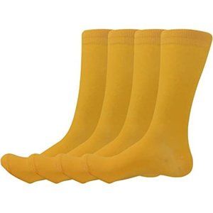 Fine Fit Mens Fancy Solid Color Cotton Socks 4Pair
